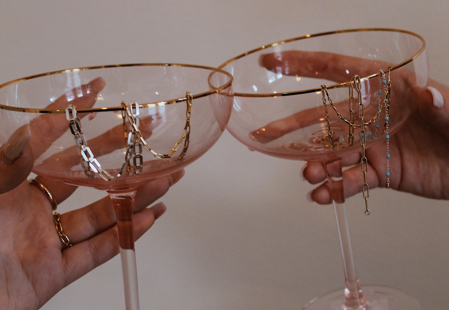 Rose Gold Girly Wine Glasses | Hardcover Journal
