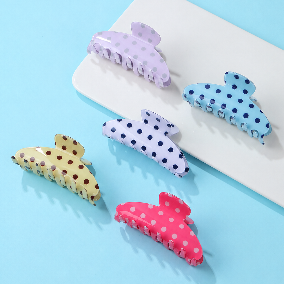 Retro Polka Dot Hair Claw Clip