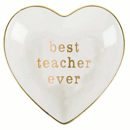 Ceramic Trinket Tray | Best Teacher Ever Trinket Dish
