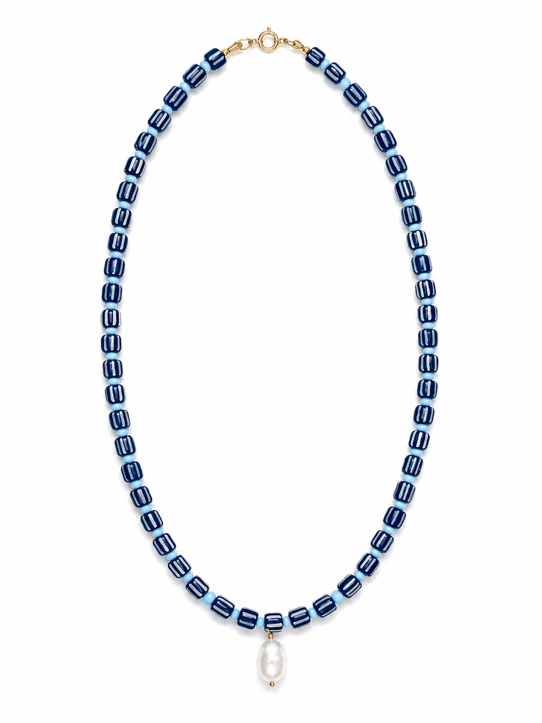 Turquoise Splash Striped Necklace