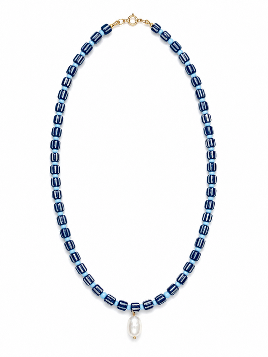 Turquoise Splash Striped Necklace