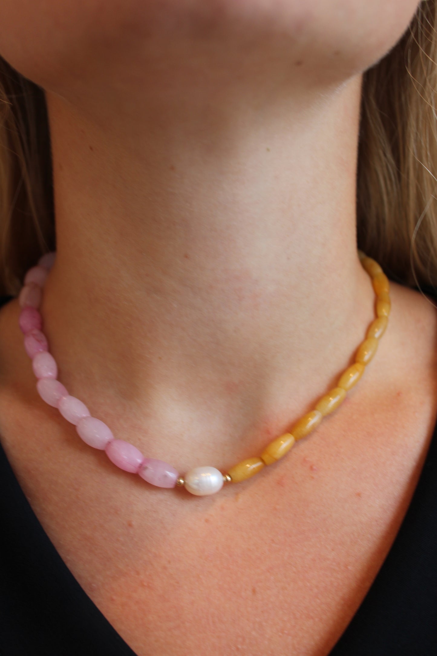 Blush & Honey Gemstone Necklace