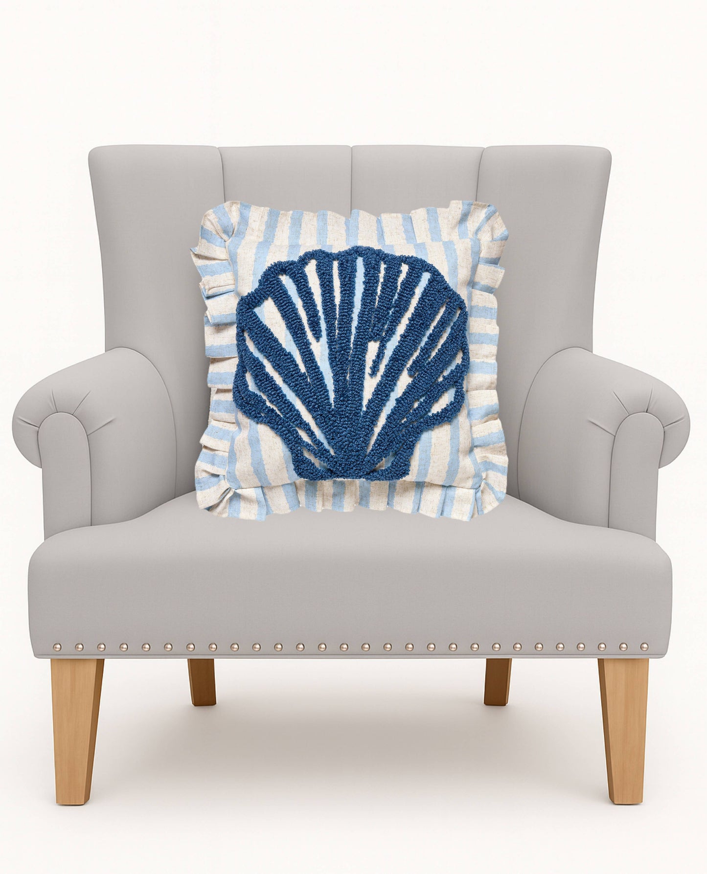 Coastal Shell Tufted Hook Pillow