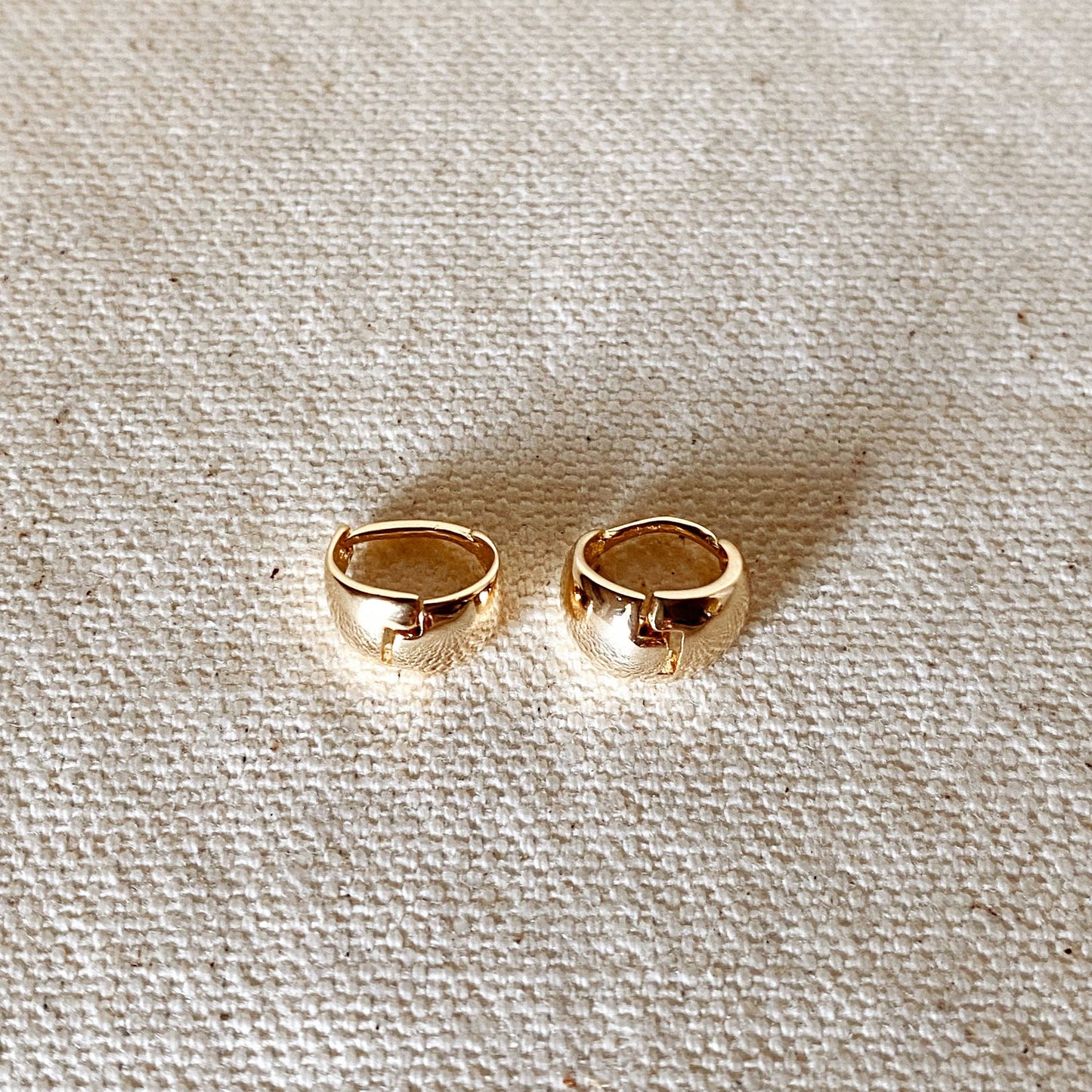 18k Gold Filled Polished Clicker Hoop Earrings
