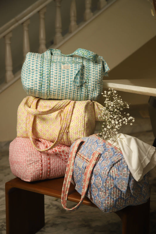 Green Quilted Duffle Bag