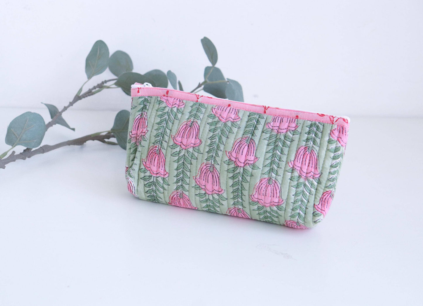 Floral Cotton Travel Makeup Organizer