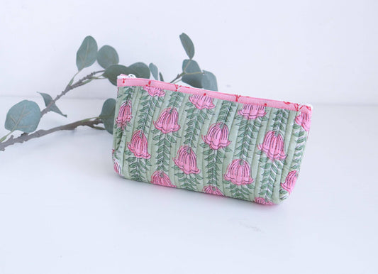 Floral Cotton Travel Makeup Organizer