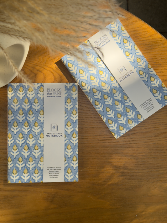 Hand Block Print Journals (Medium) - Shades of Blue