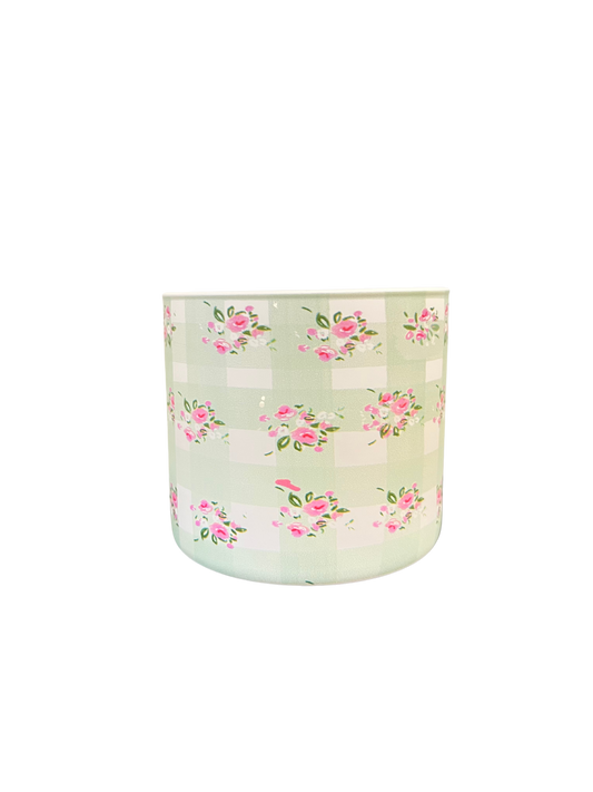 PINK & GREEN GINGHAM -Candle