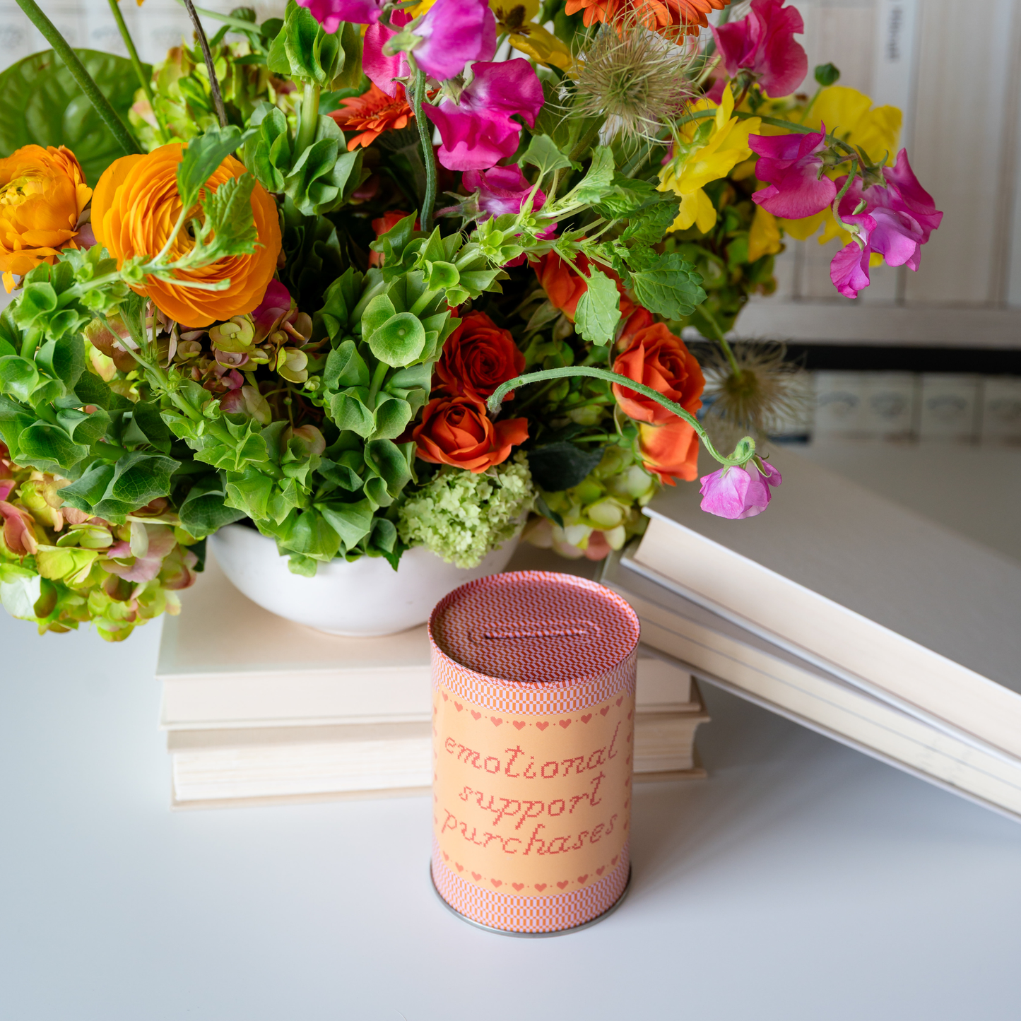 Emotional Support Purchases Decorative Tin Coin Bank