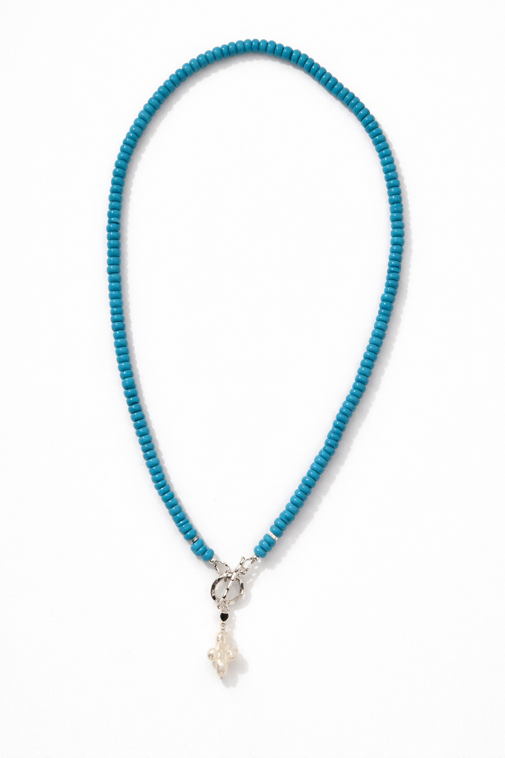 Blue Magnesite Gemstone Toggle Necklace
