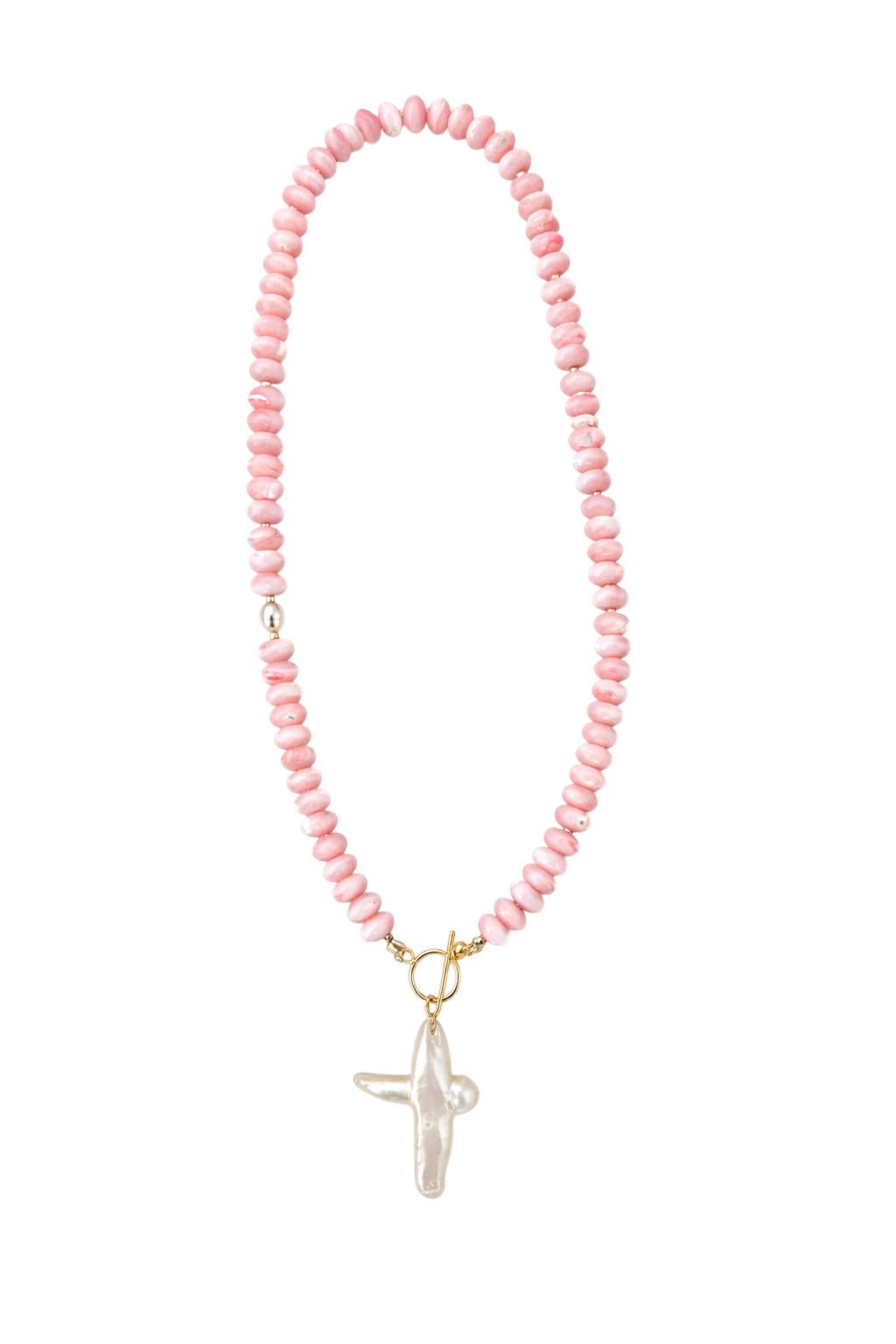 Pink Mother of Pearl Toggle Necklace