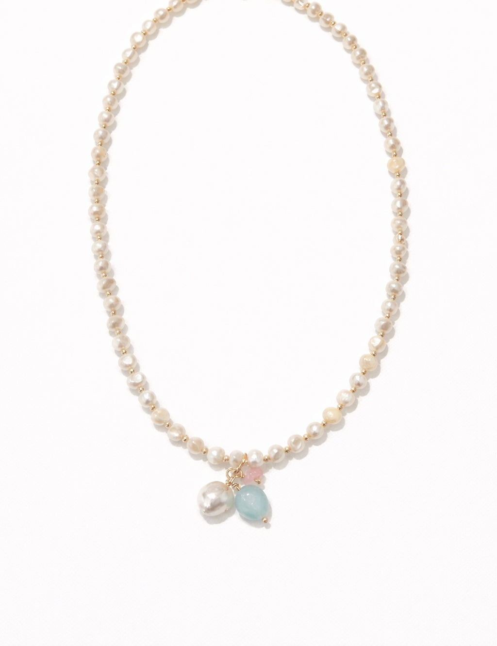 Tri Gem Drop Necklace
