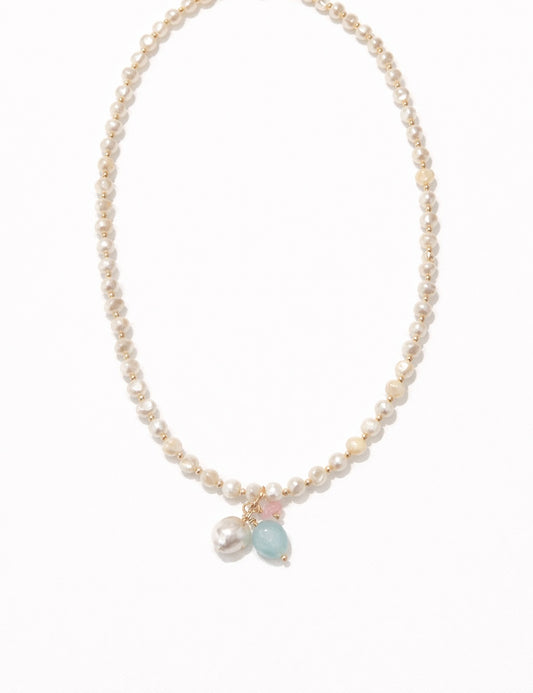 Tri Gem Drop Necklace