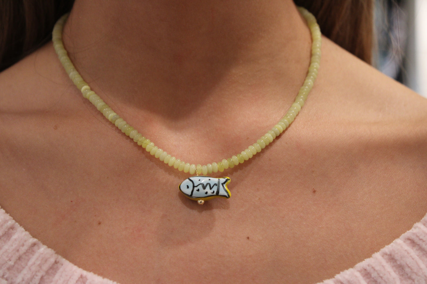 Lemon Drop Fish Necklace