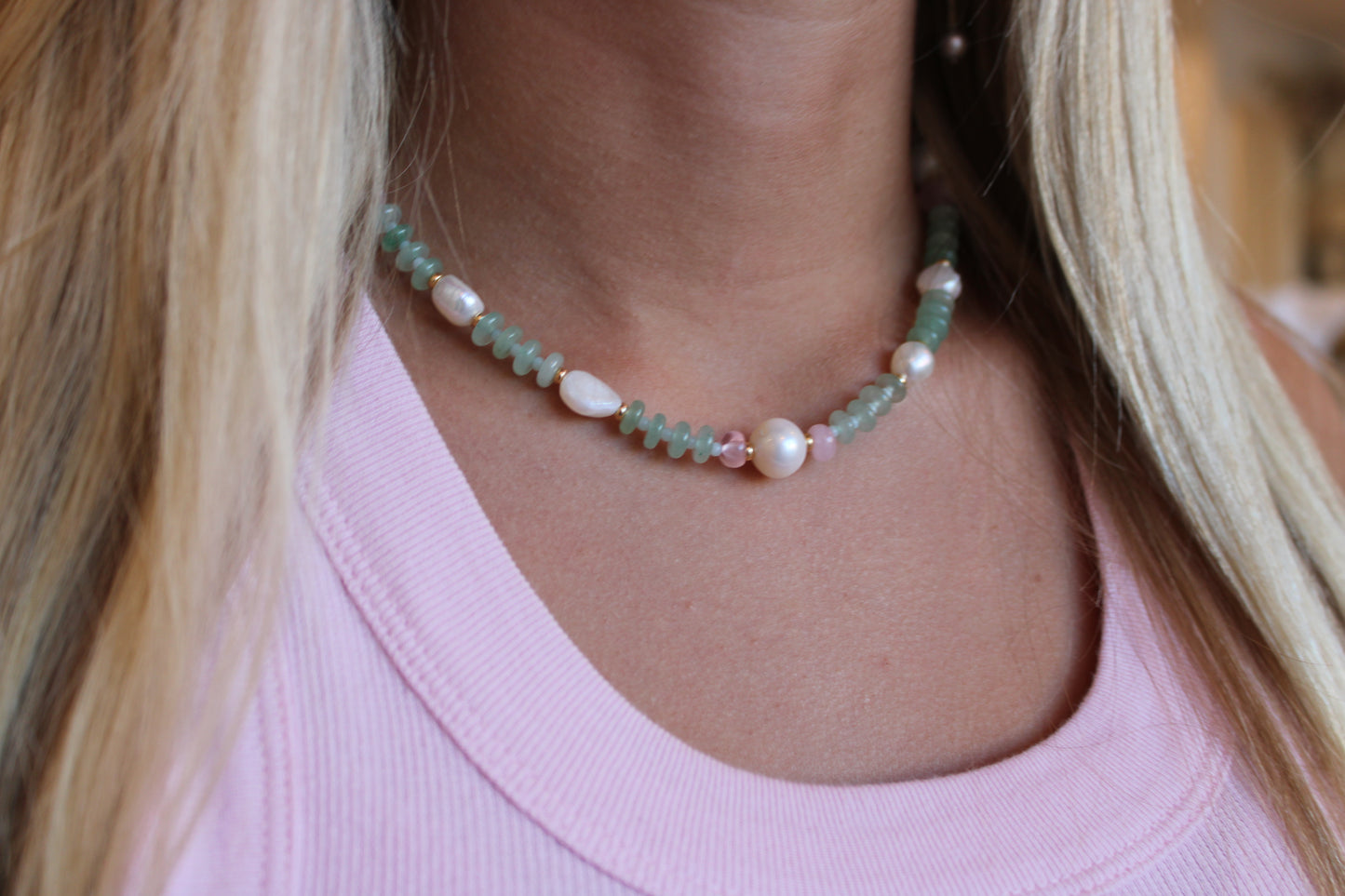 Green Aventurine & Pink Quartz