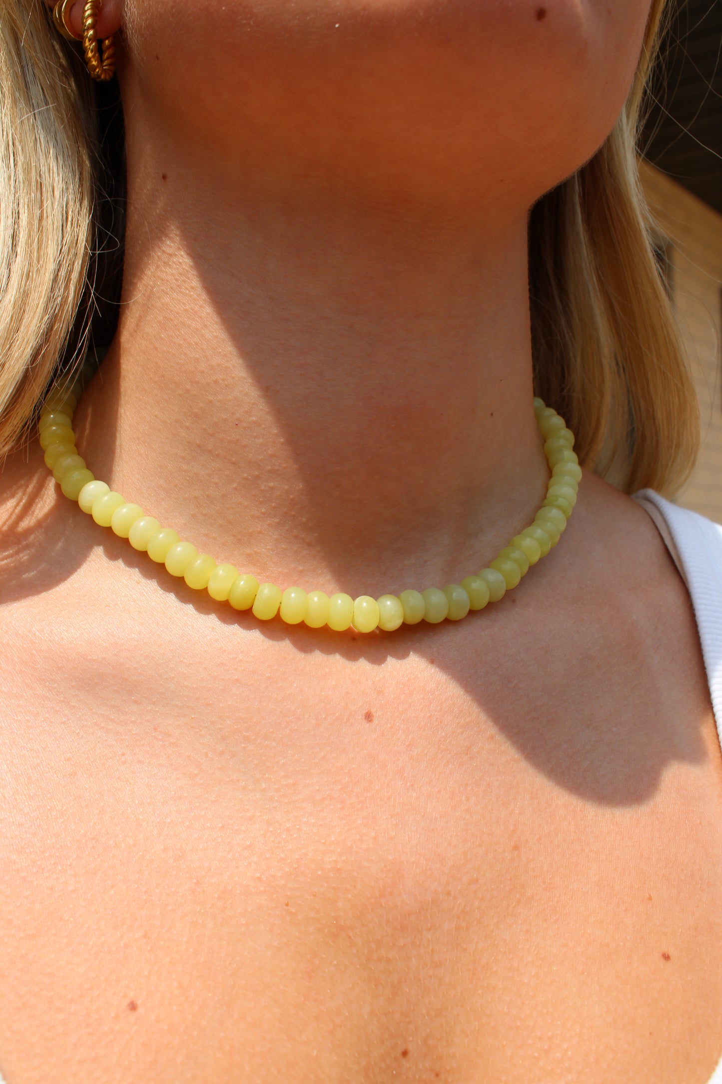 Golden Pear Gemstone Necklace