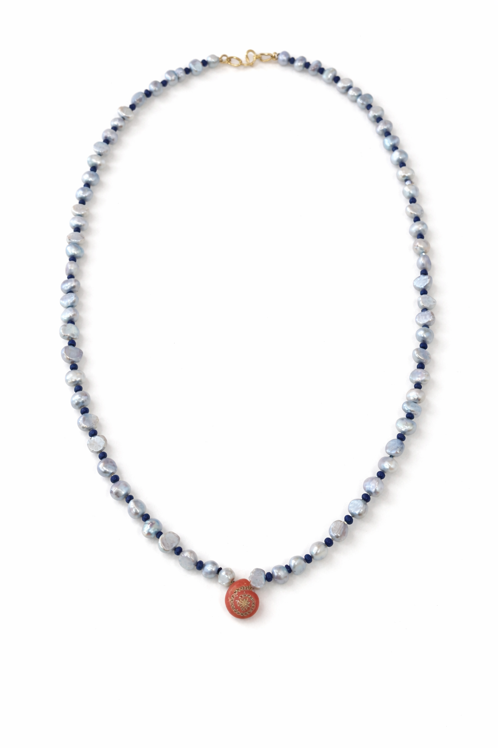 Blue Pearl Seashell Necklace