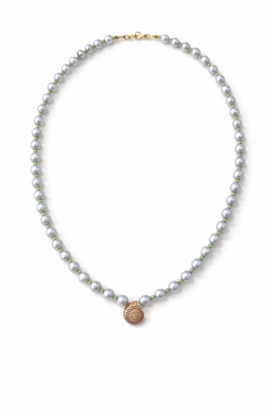 Baby Blue Pearl Seashell Necklace