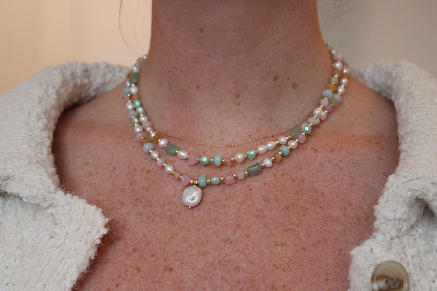 Green Aventurine & Pink Quartz