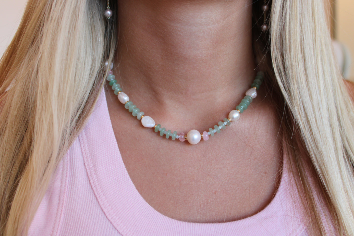 Green Aventurine & Pink Quartz