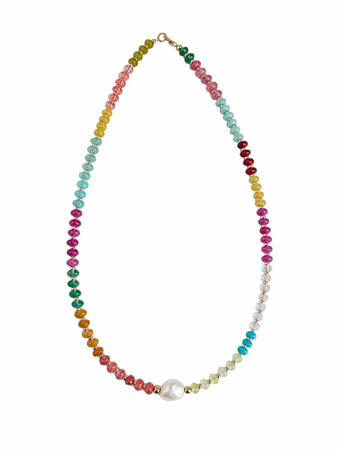 Rainbow Patch Gemstone necklace