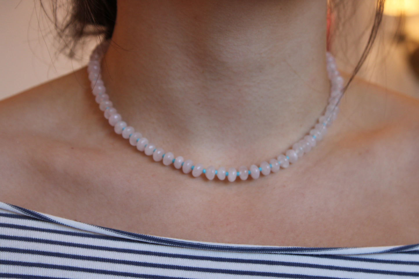 Rose Quartz + Turquoise Necklace