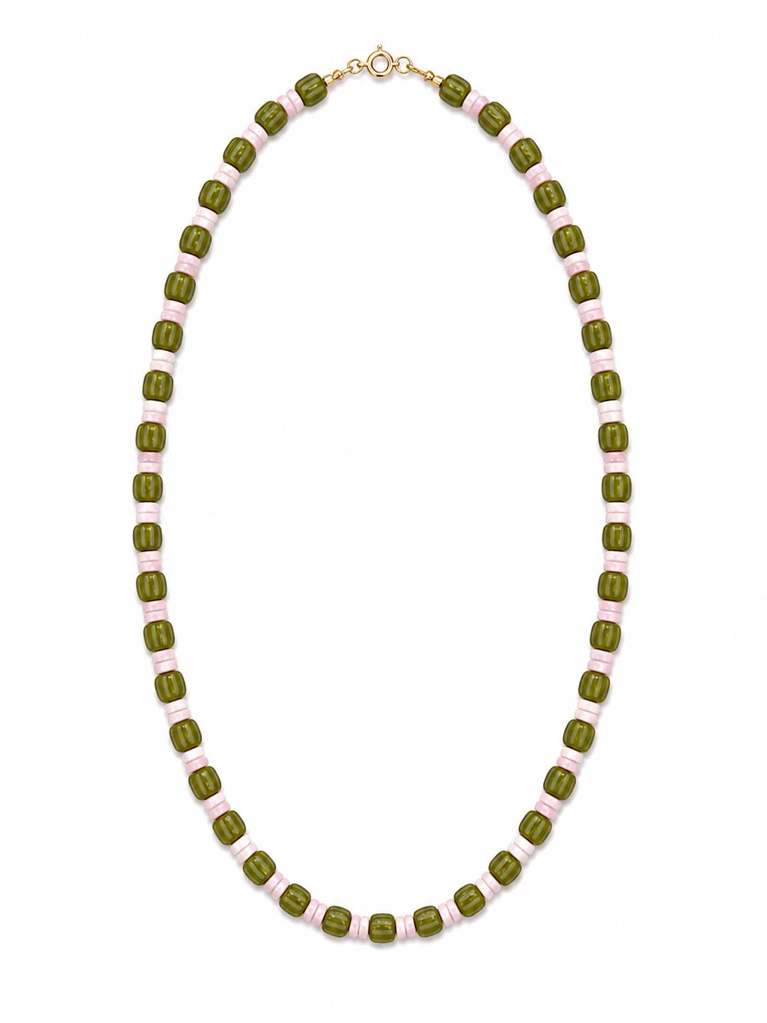 Olive Berry Striped Necklace