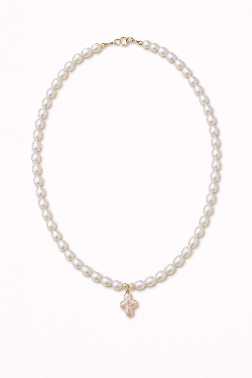 Pearl Necklace with Pearl Cross Pendant