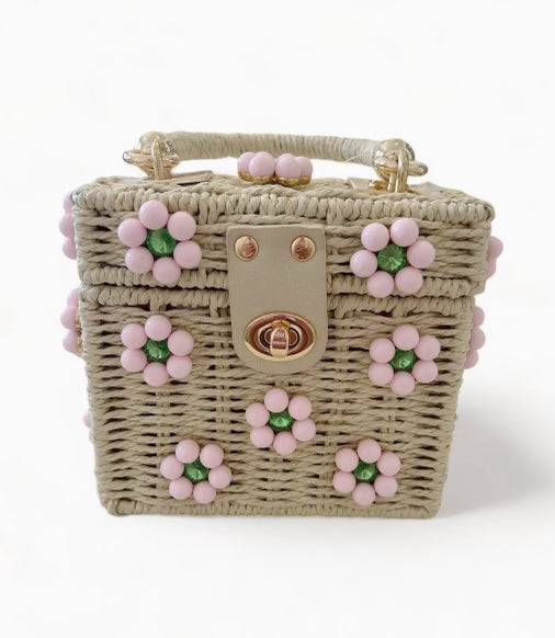 Wicker Bucket Flower Purse