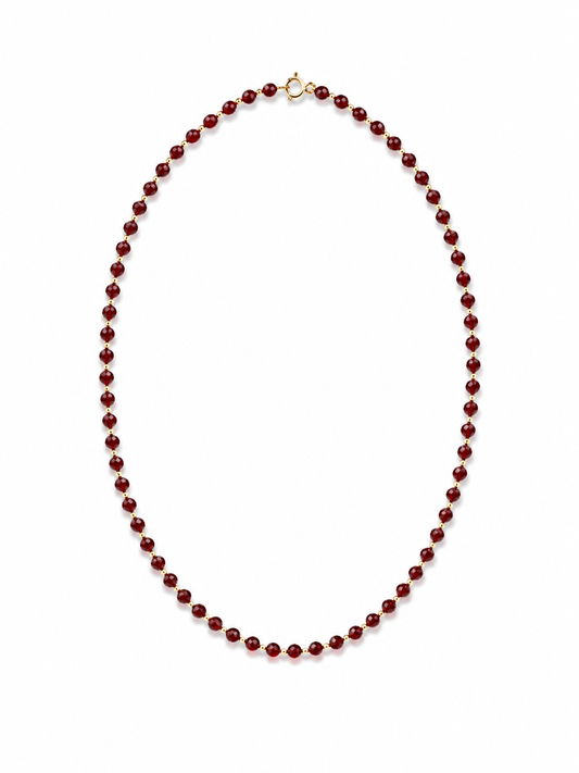 Crimson Ember Gemstone Necklace