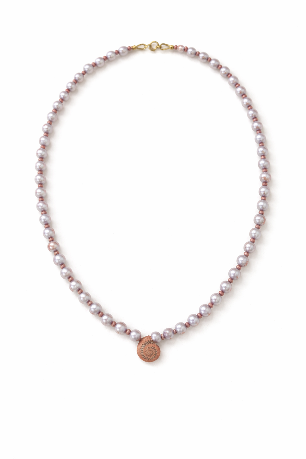 Lavender Pearl Seashell Necklace