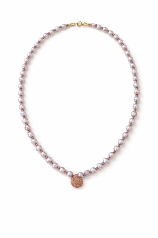 Lavender Pearl Seashell Necklace