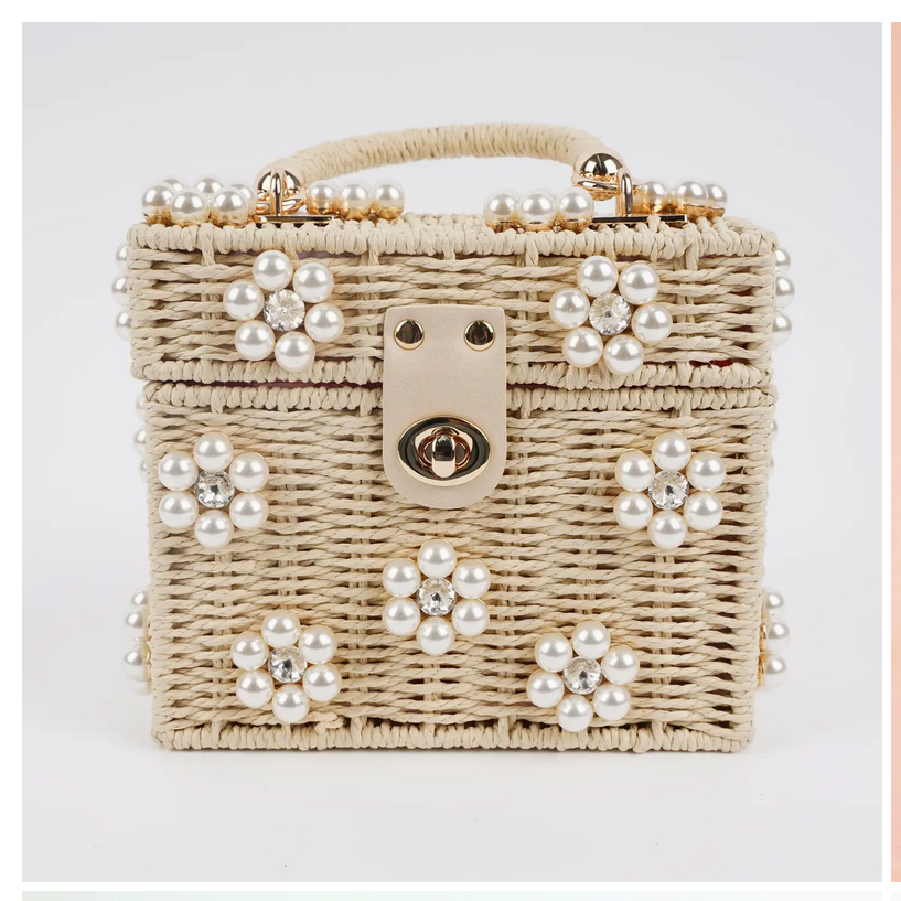 Wicker Bucket Flower Purse