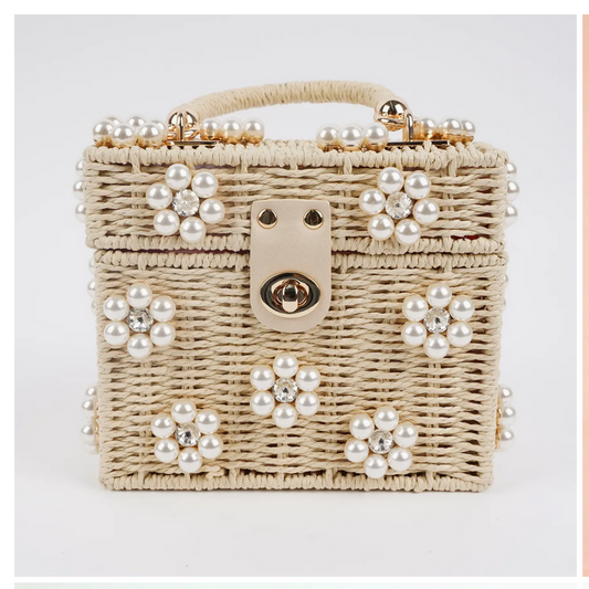 Wicker Bucket Flower Purse