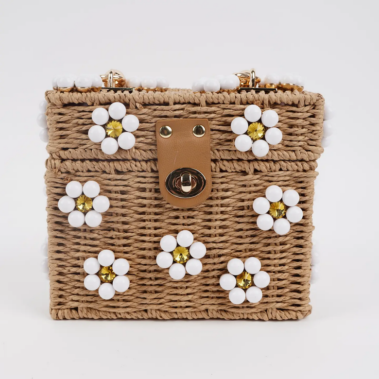 Wicker Bucket Flower Purse