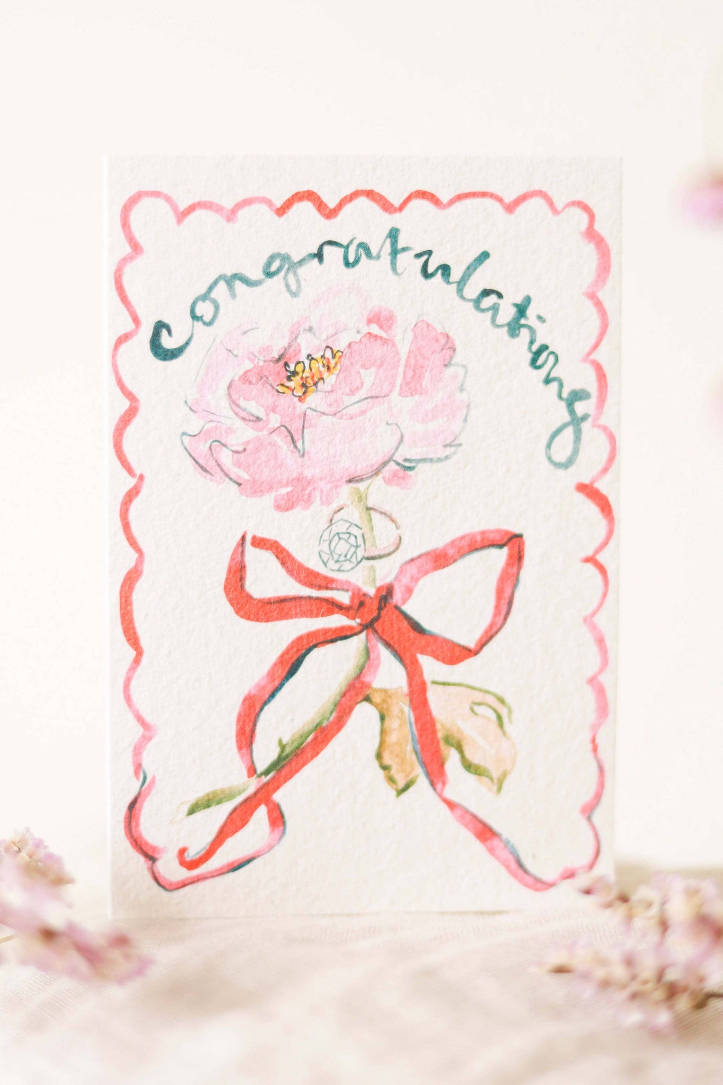 Congratulations peony card