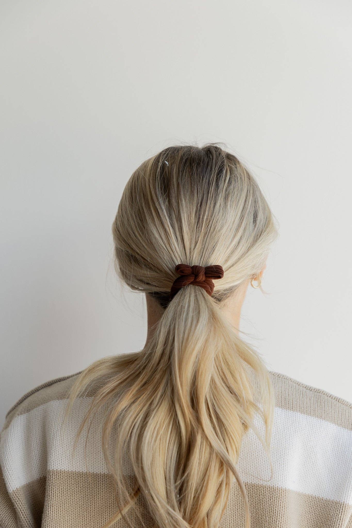 Nylon Bow Slick Back Hair Ties