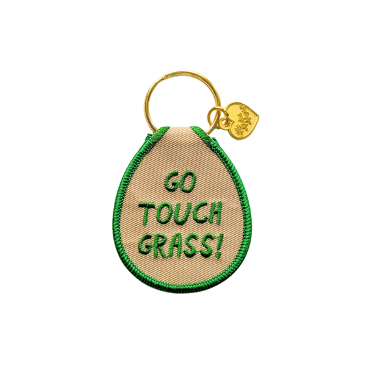 Go touch grass keychain