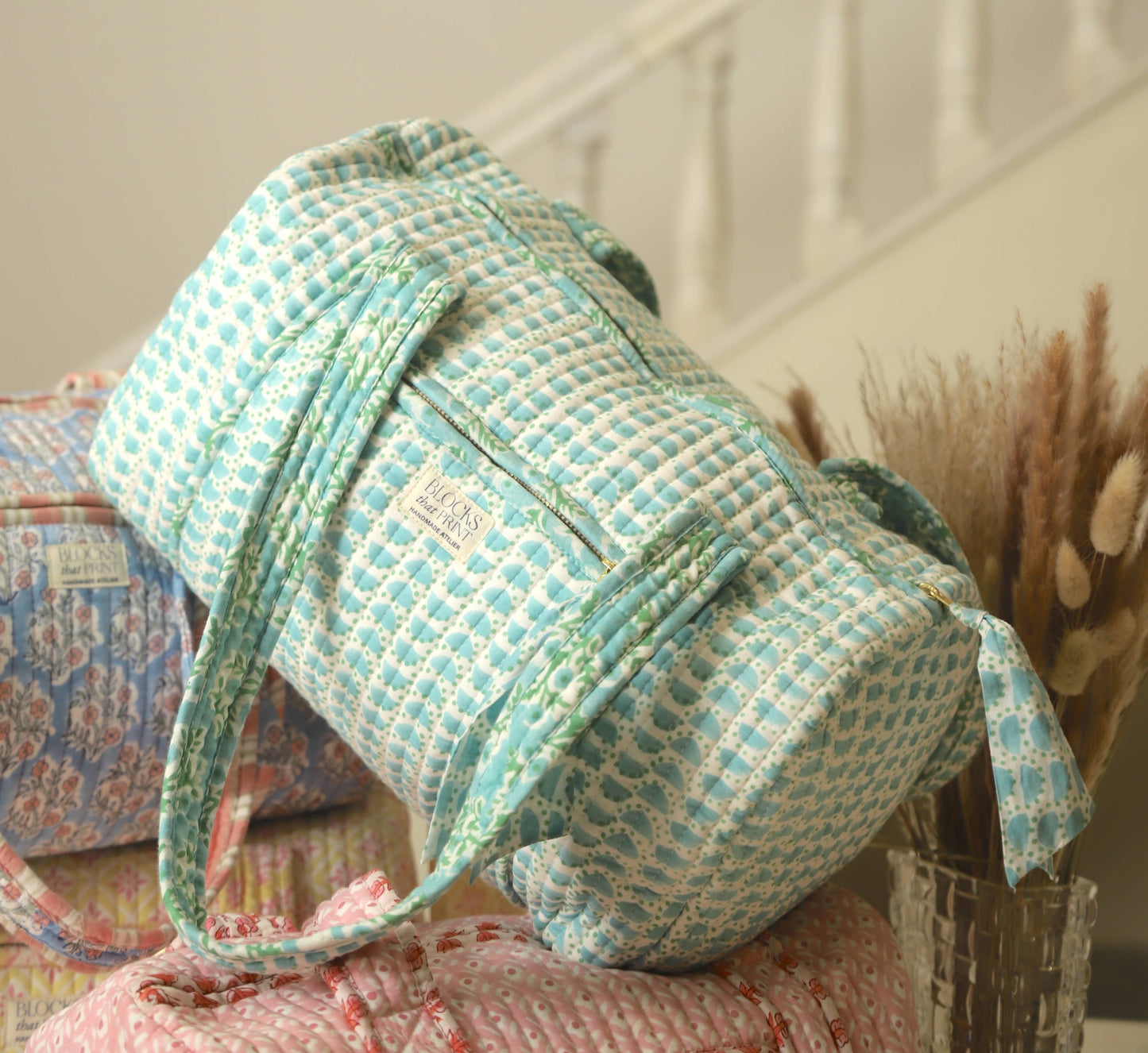 Green Quilted Duffle Bag