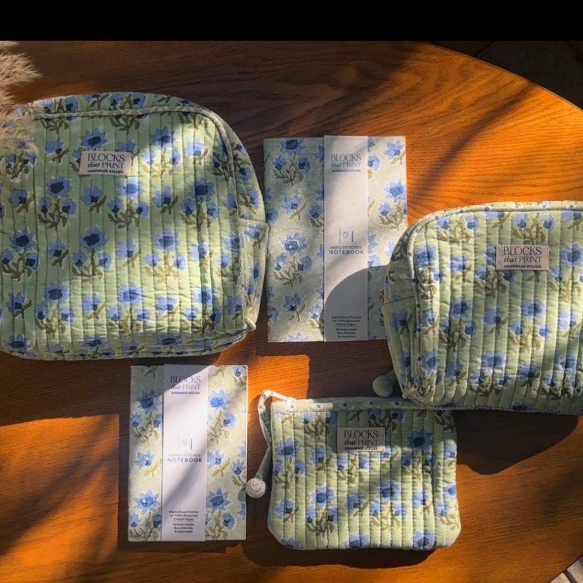 Hand Block Print Journals (Medium/Pocket)-Daisies in Bloom