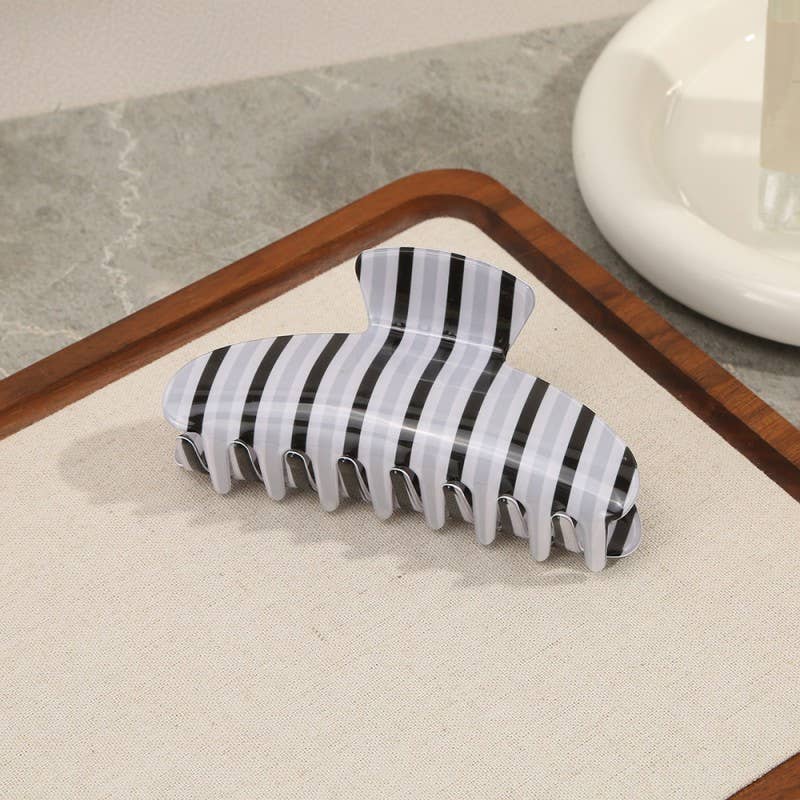 Stripe Hair Claw Clips