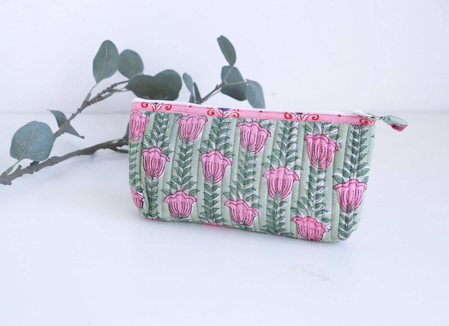 Floral Cotton Travel Makeup Organizer