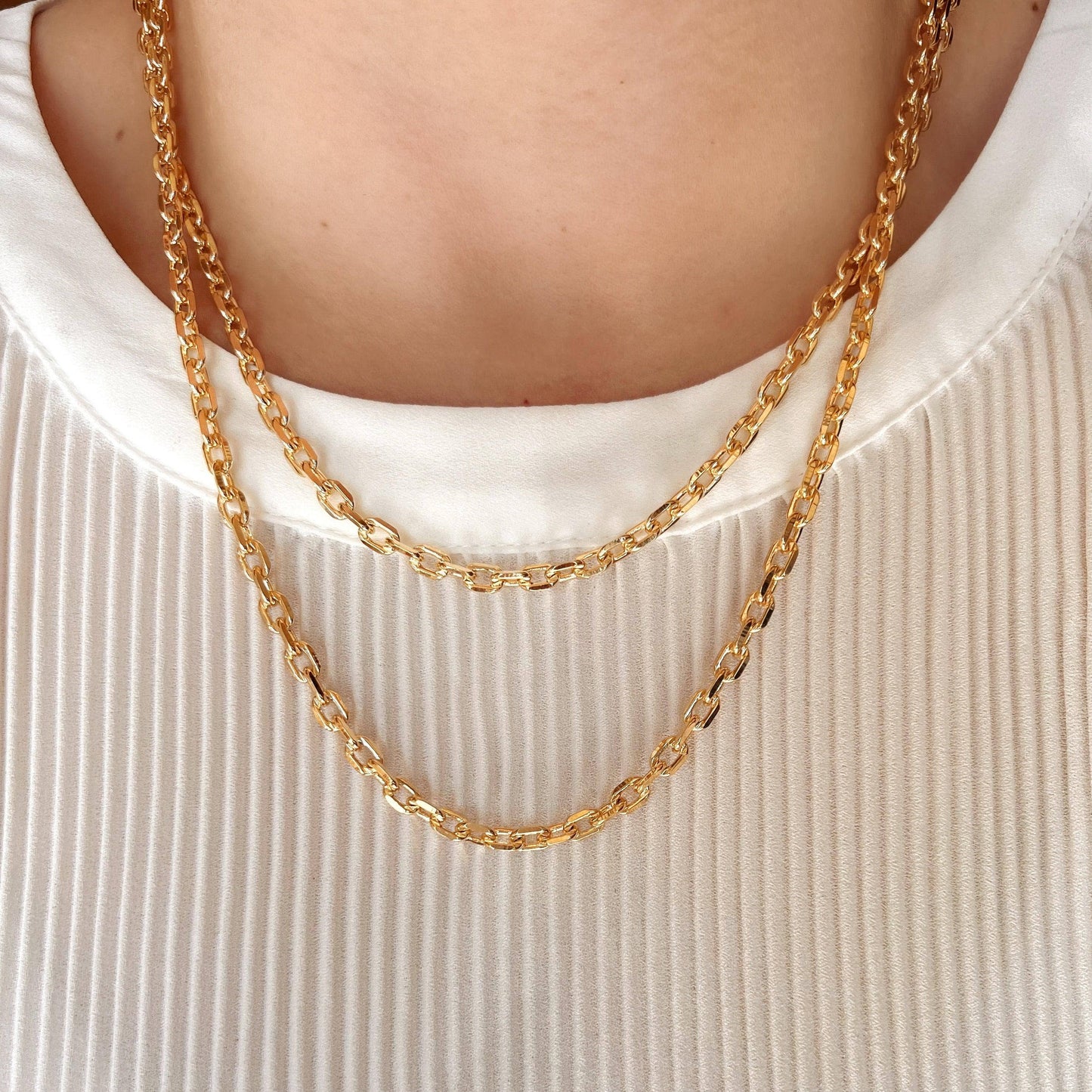 Square 18k Gold Filled Link Chain