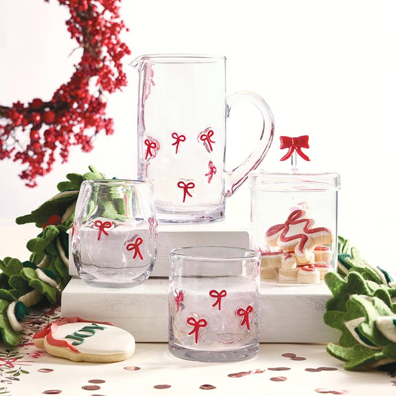 Icon Wine Glass - Red Bow