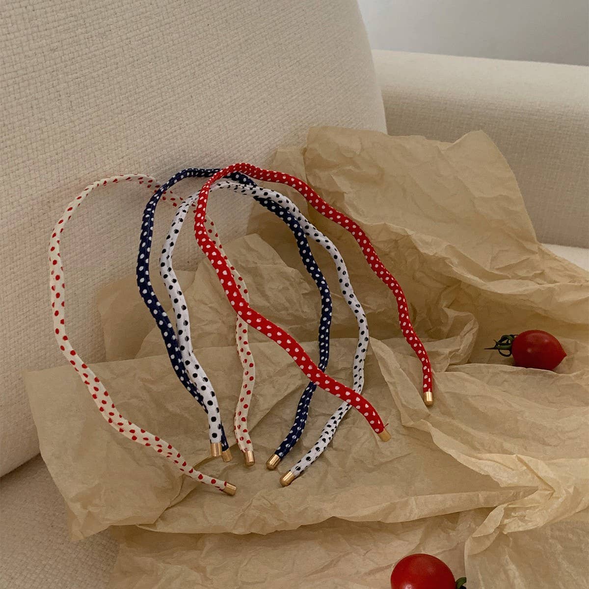 Polka Dot Wavy Thin Headband