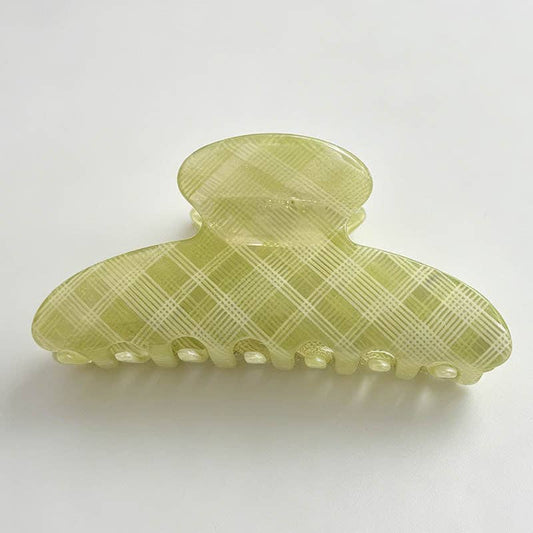 Classic Green Plaid Pattern Hair Claw