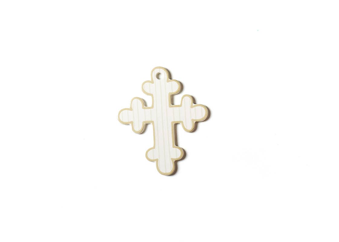 Ecru Pinstripe Small Cross