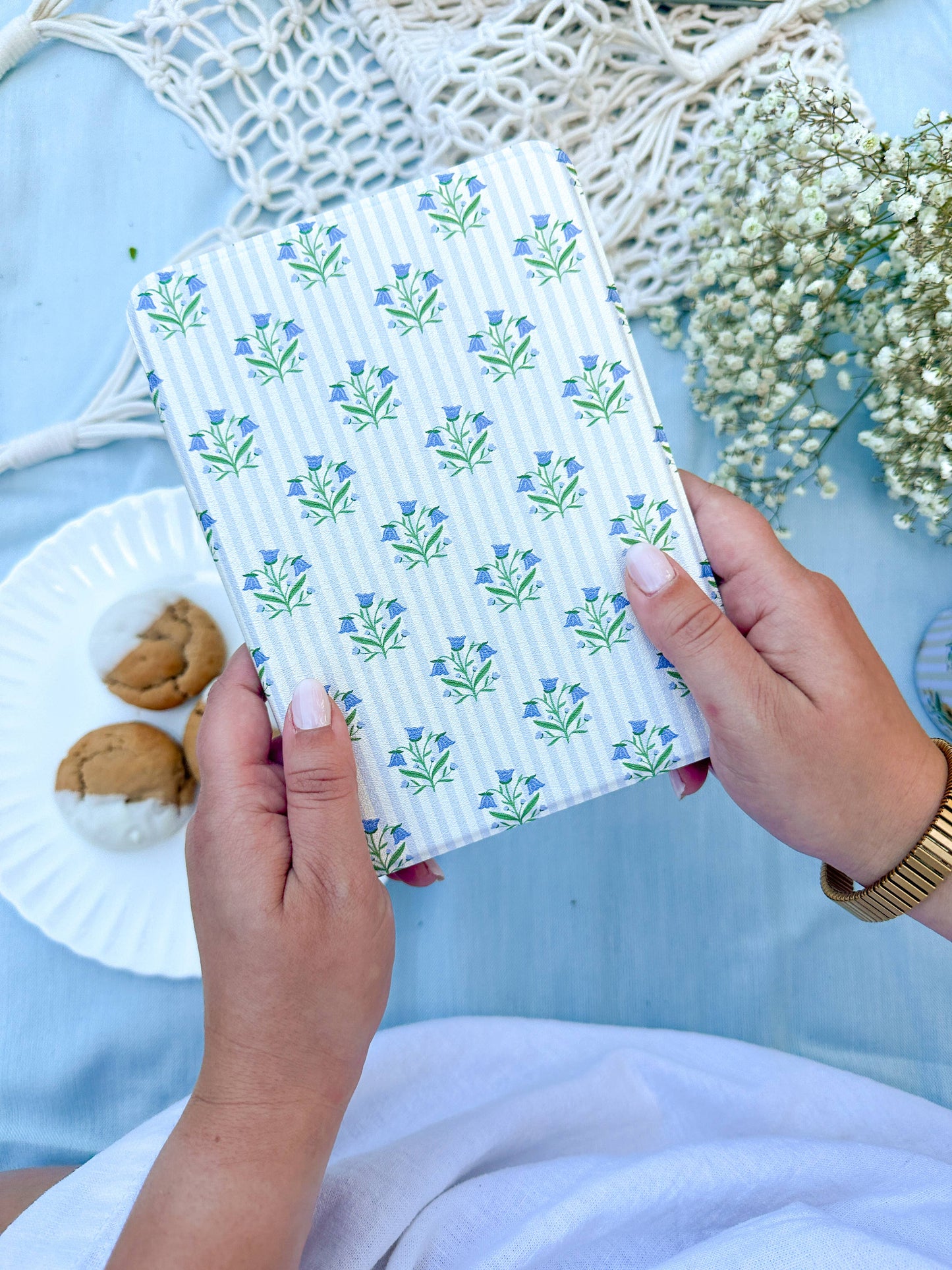 Bellflowers + Stripes | Kindle Case