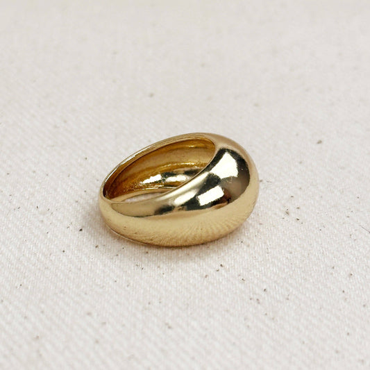 18k Gold Filled Polished Dome Ring